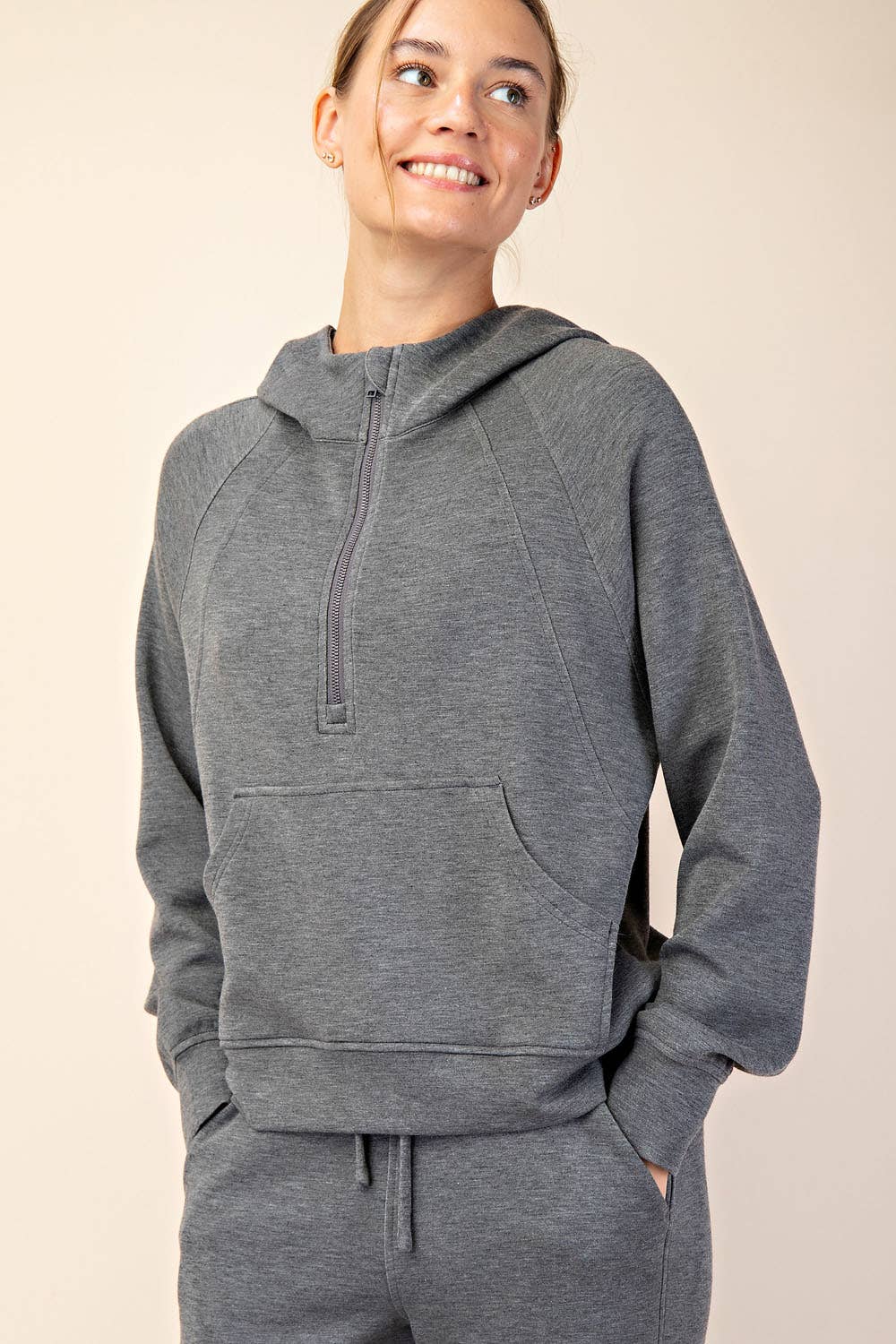 Rae Mode - Wholesale Hoodie - Women's - MODAL SCUBA QUARTER ZIP HODDIE JACKET13