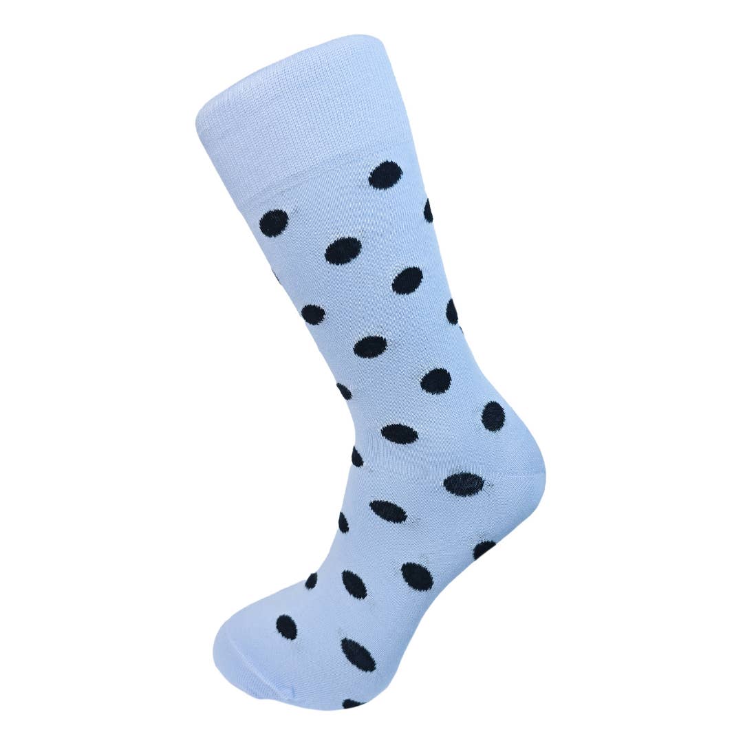 Slopes&Town - Wholesale Socks - Unisex - Faded Blue and Black Dots Bamboo Socks