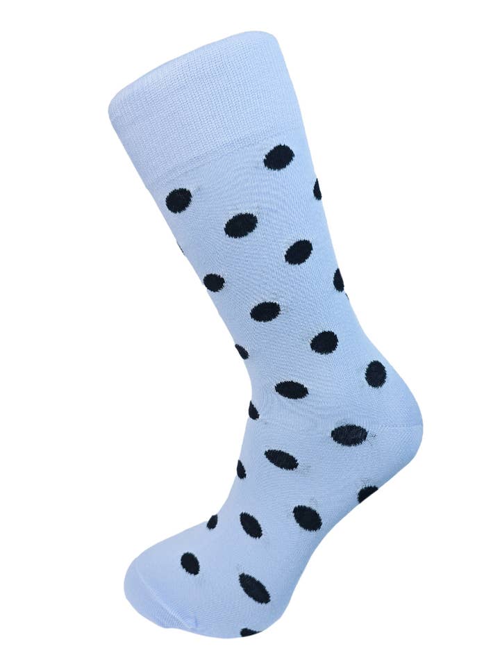 Slopes&Town - Wholesale Socks - Unisex - Faded Blue and Black Dots Bamboo Socks0