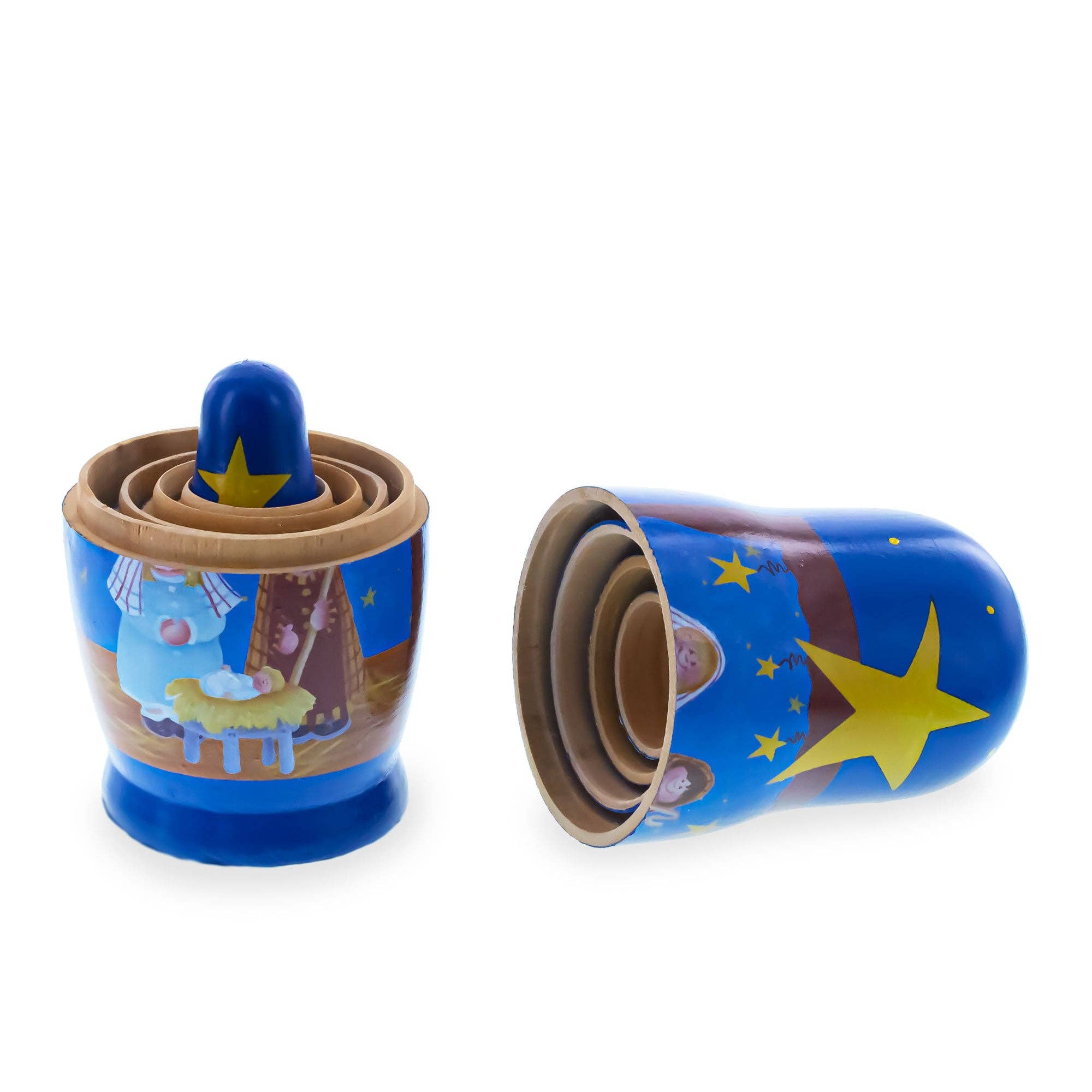 BestPysanky - Wholesale Decorative Figurine - Set of 5 Nativity Scene Set Wooden Nesting Dolls 5.75 Inches3