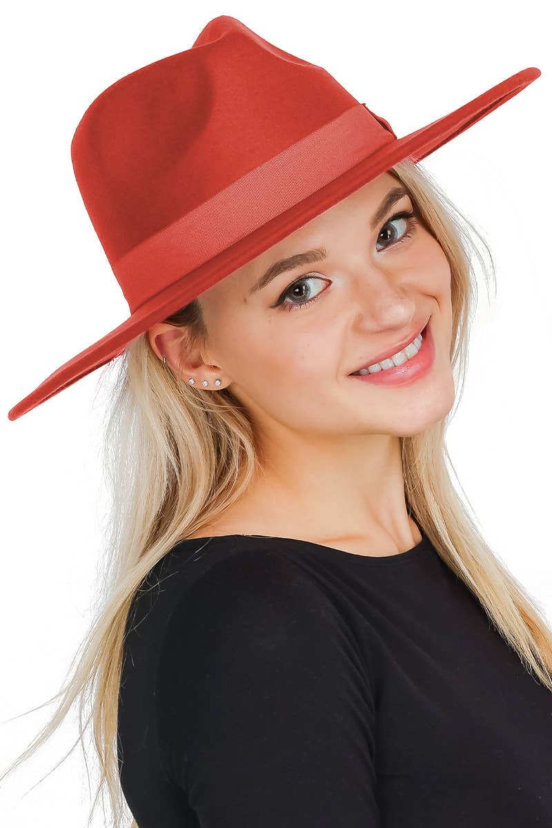 Cap Zone - Vente Chapeau en feutre – unisexe - Chapeau d'éleveur en feutre monochrome à large bord et nœud plat22