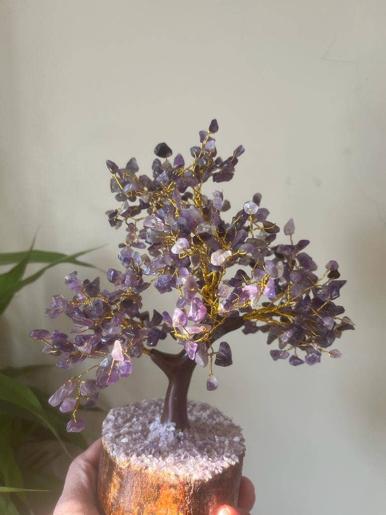 jiomind - Vendita all'ingrosso Decorazioni da tavolo - Albero di Cristalli di Ametista con 500 Pietre su Filo Dorato7