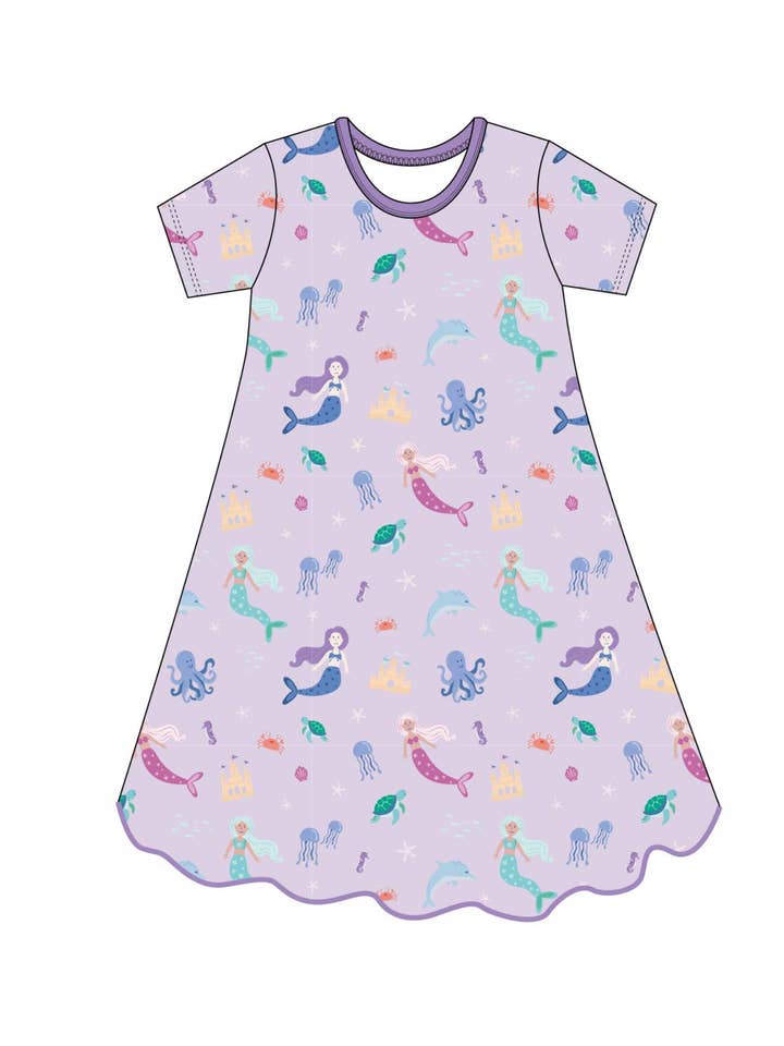 Mermaid Friends Nightgown for wholesale by Toast + Jams