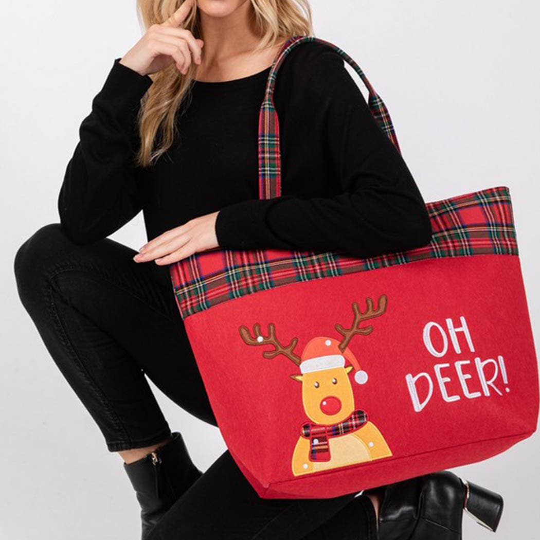 RD Sac fourre-tout de Noël Oh Deer Letter Reindeer en vente sur Faire2