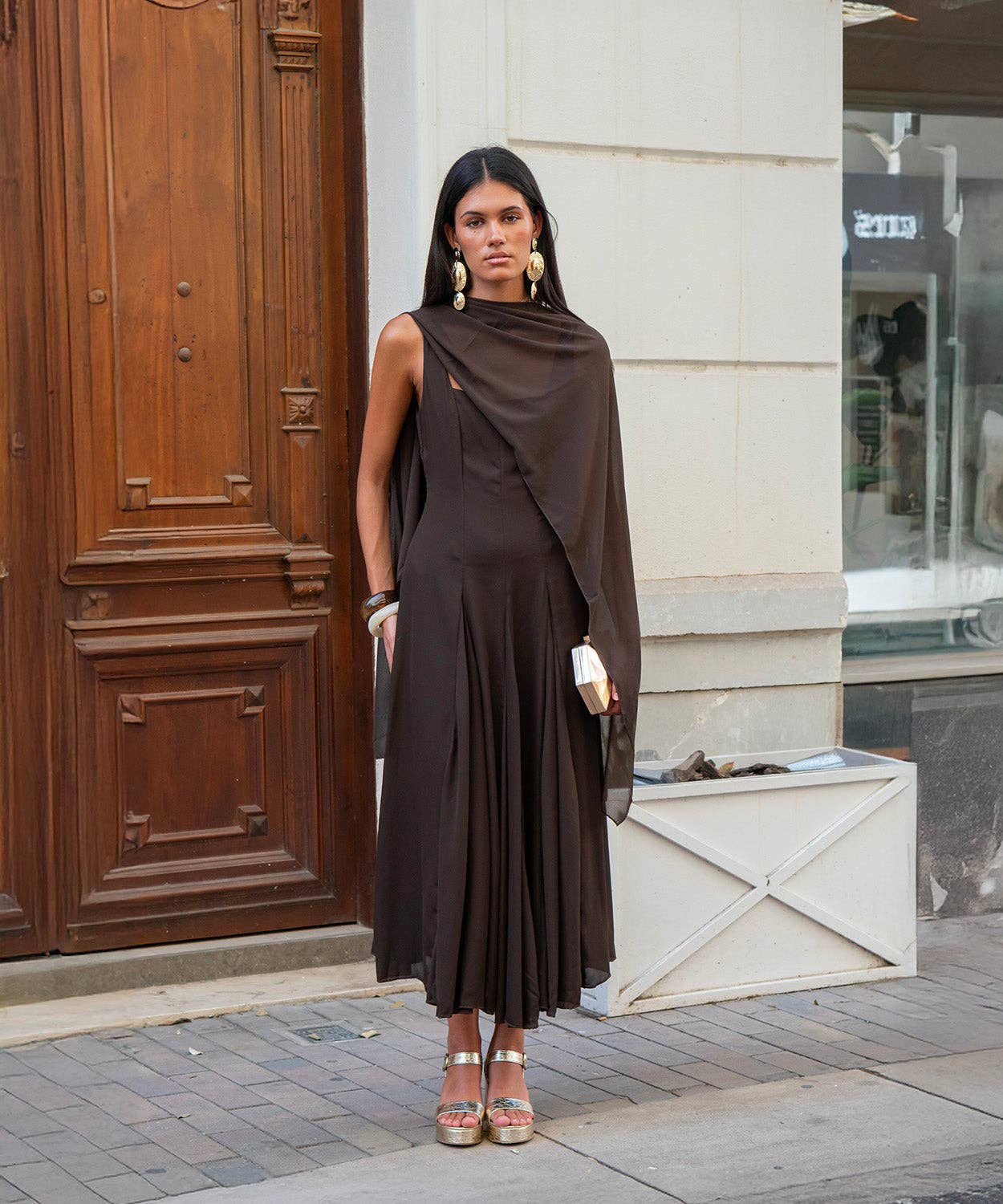 chocolate brown Jahzara Dress for wholesale on Faire4