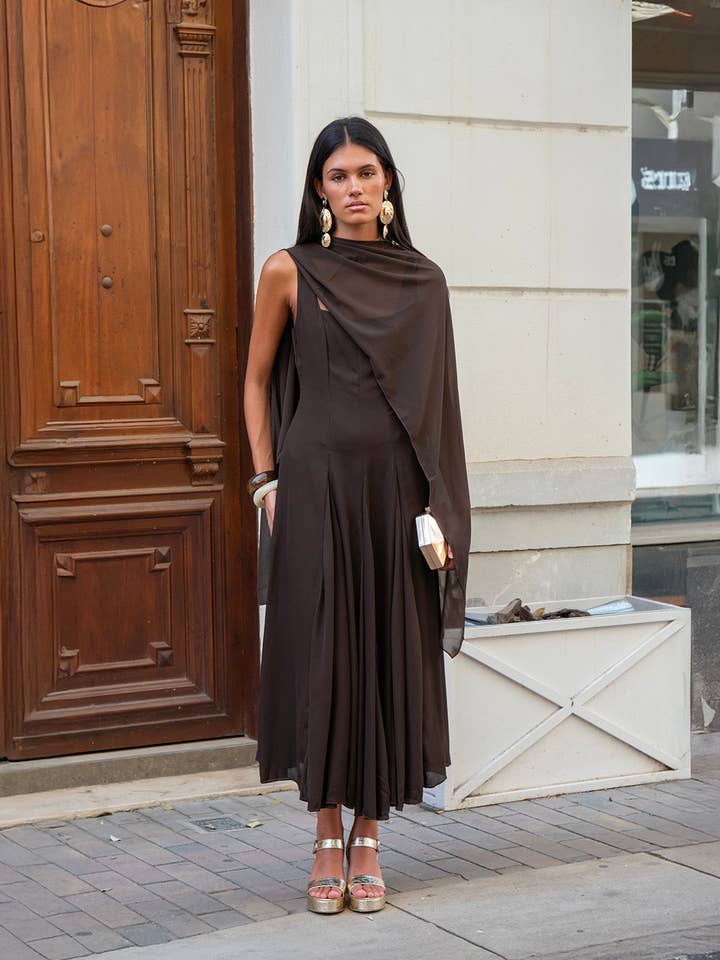 chocolate brown Jahzara Dress for wholesale on Faire4