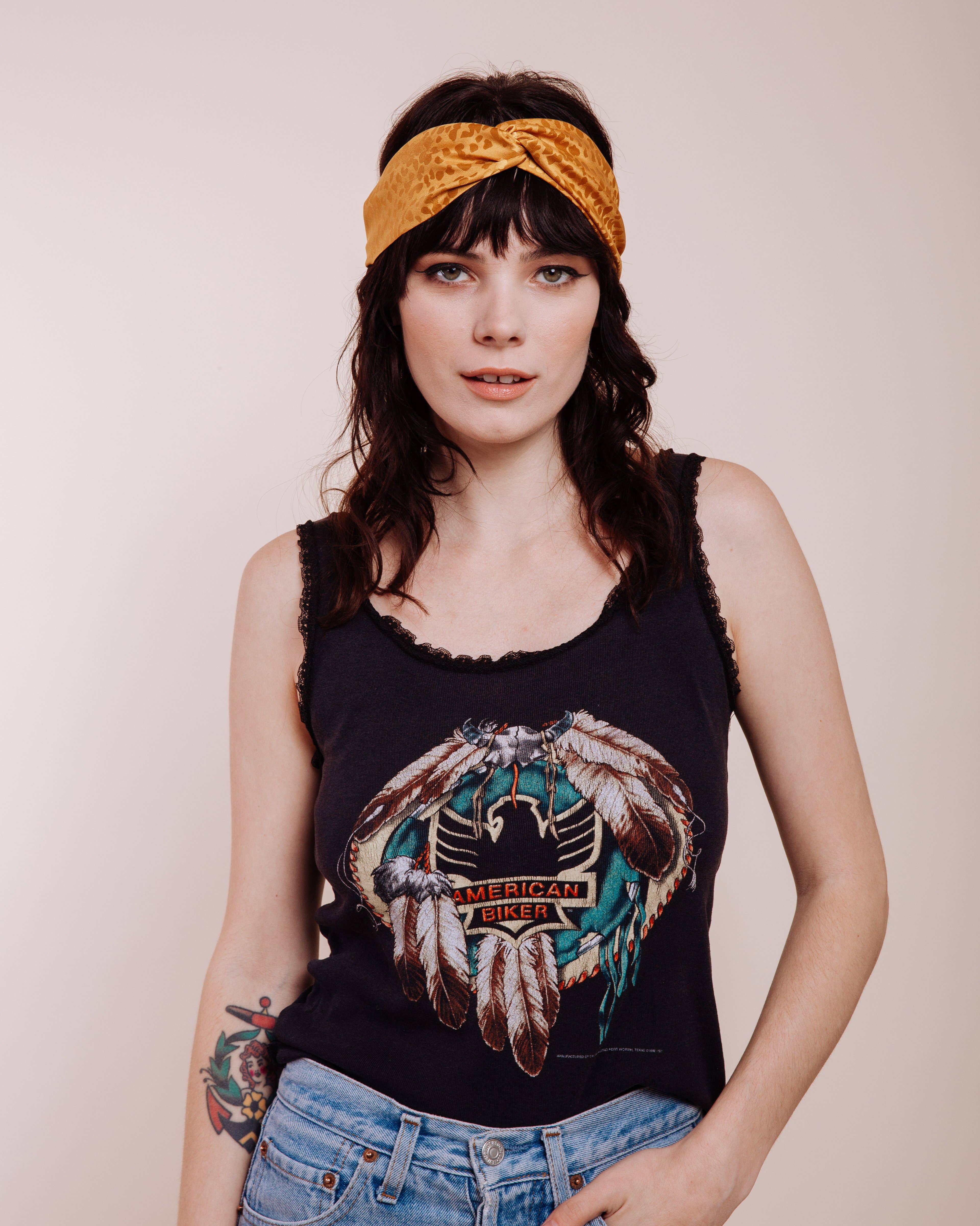 I'm With The Band – wholesale Fashion headband – women's – Tiny Dancer Marigold Headwrap3