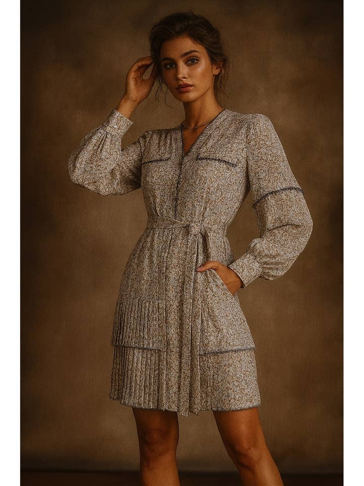 MINI-ROBE À VOLANTS ET PLIS pour la vente par Mulla