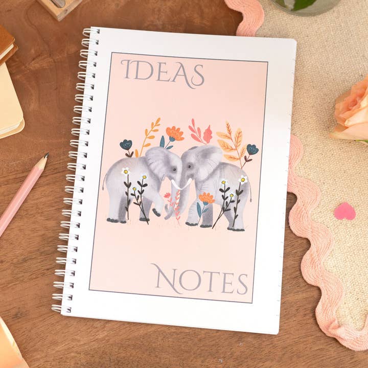 A5 Handmade Flat Lay Notebook Elephant Inspired for wholesale by Sjstationery