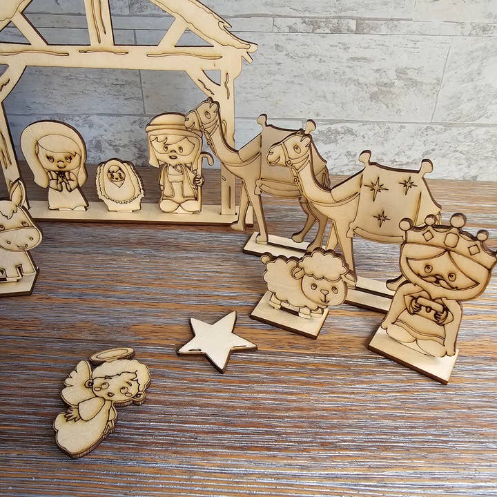 LB Personalized Design - Wholesale DIY Craft Kit - Wood Nativity Set - DIY Paintable Christmas Craft2