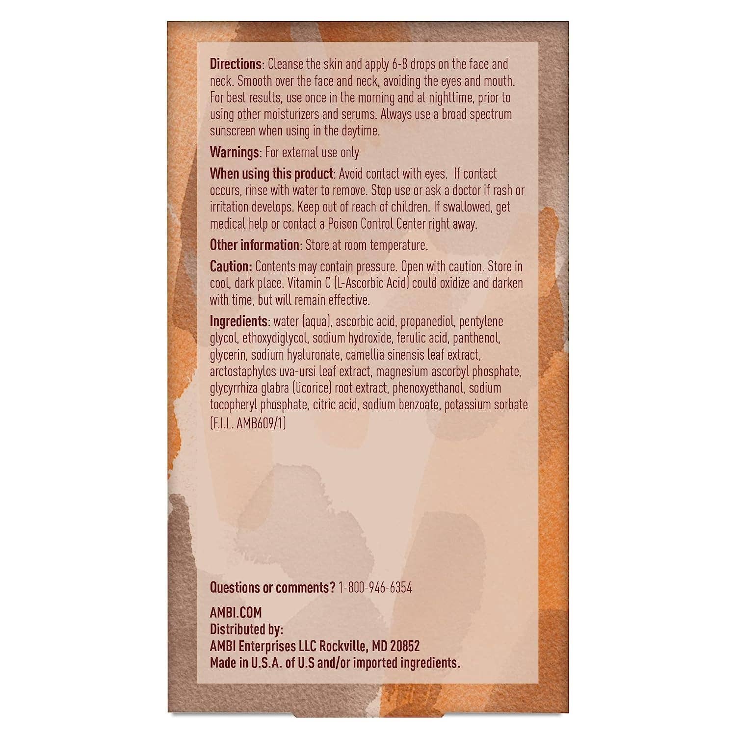 KT Supply - Venta al por mayor Sérum facial - Sérum resplandeciente con infusión de vitamina C AMBI Even Clear, 1 onza1