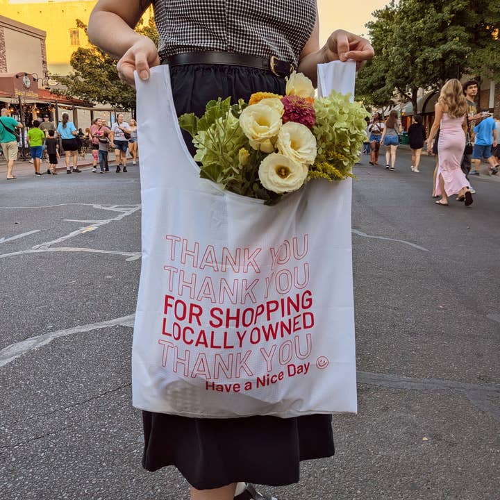 Ghost Poppy - Wholesale Tote Bag - Unisex - Thank You For Shopping Local Reusable Tote Bag1