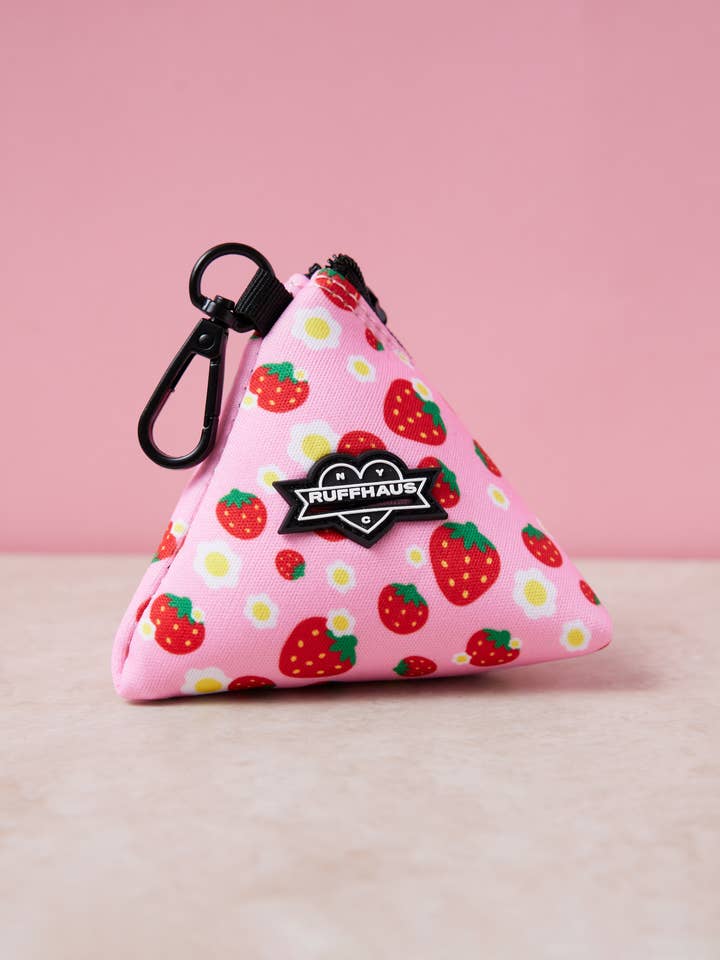 Strawberry Poop Bag Holder for wholesale by Ruffhaus NYC