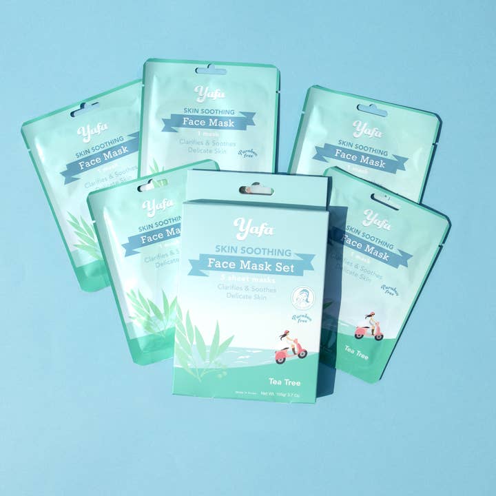 Yafa Beauty - Wholesale Skincare Face Mask - Yafa Tea Tree Face Sheet Masks, set of 5