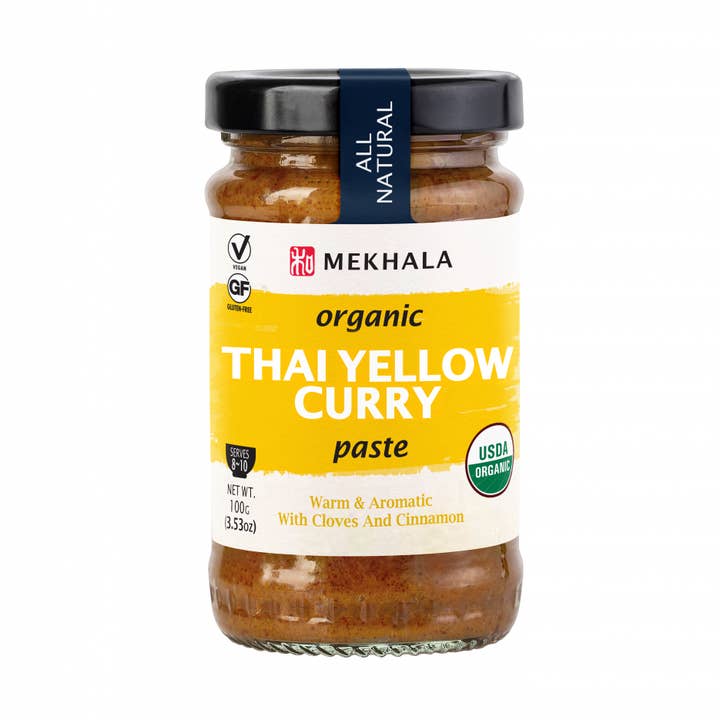 Organic Thai Yellow Curry Paste 3.53oz for wholesale by Mekhala Living Inc