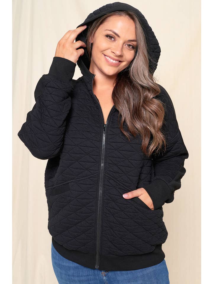 Doe and Rae - Wholesale Jacket - Women's - ZIP UP QUILTED JACKET - 10443JPL