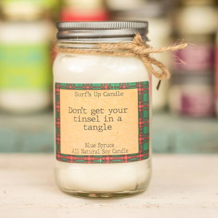 Jul Mason Jar - Blå Gran for engroshandel hos Surfs Up Candle