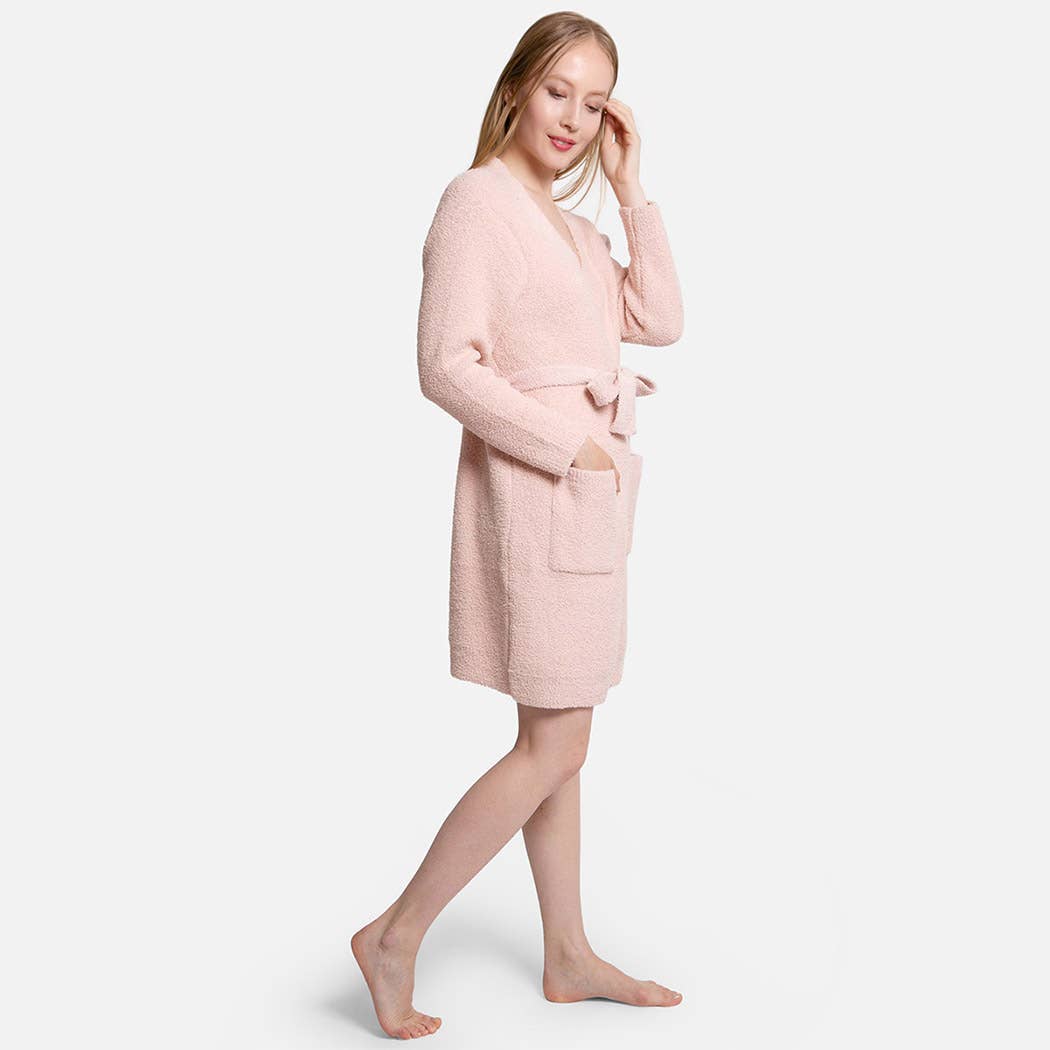 Fashion City - Venta al por mayor Bata - Mujer - Bata suave de color sólido con cara feliz17