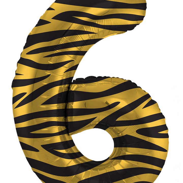 Balão de Folha Número 6 Tigre Chic - 86 cm por atacado de Folat BV
