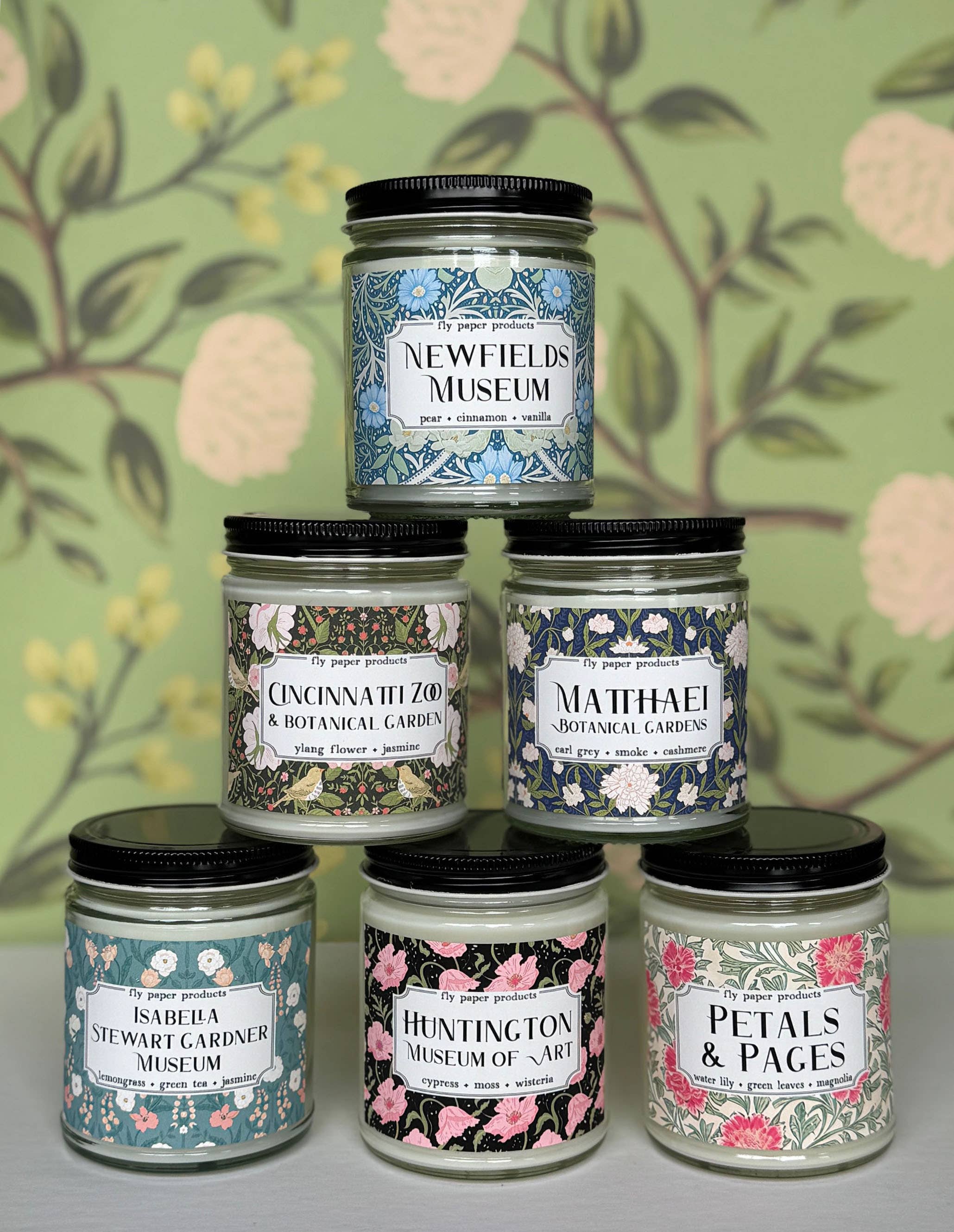Fly Paper Products - Wholesale Jar/Filled Candle - Custom Name Drop William Morris 9 oz Candle  0