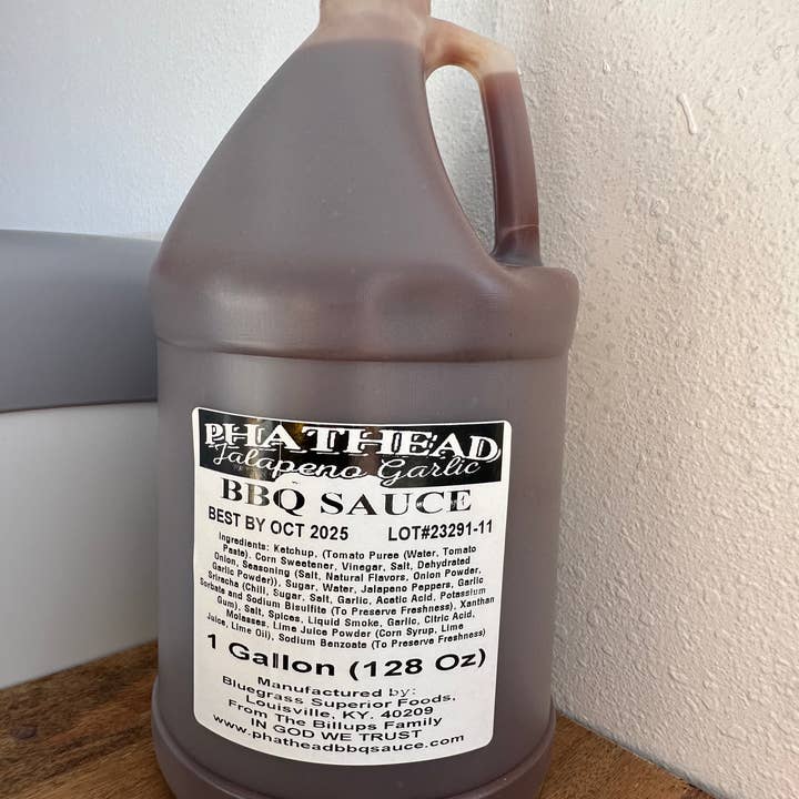 Phathead BBQ Sauce~Jalapeño Garlic Gallon for wholesale by Phathead BBQ Sauce