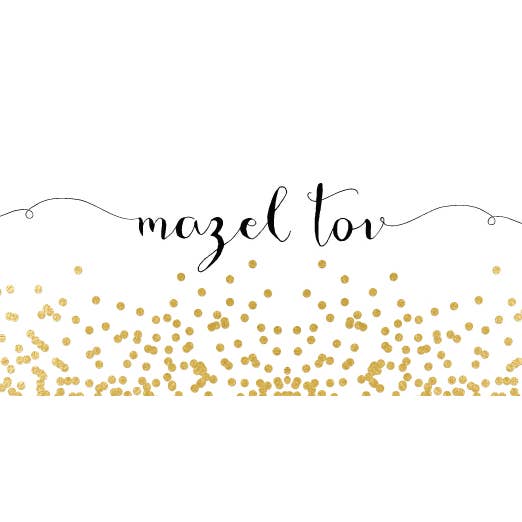 Gold Confetti Mazel Tov Cards for wholesale by Edyn Designs