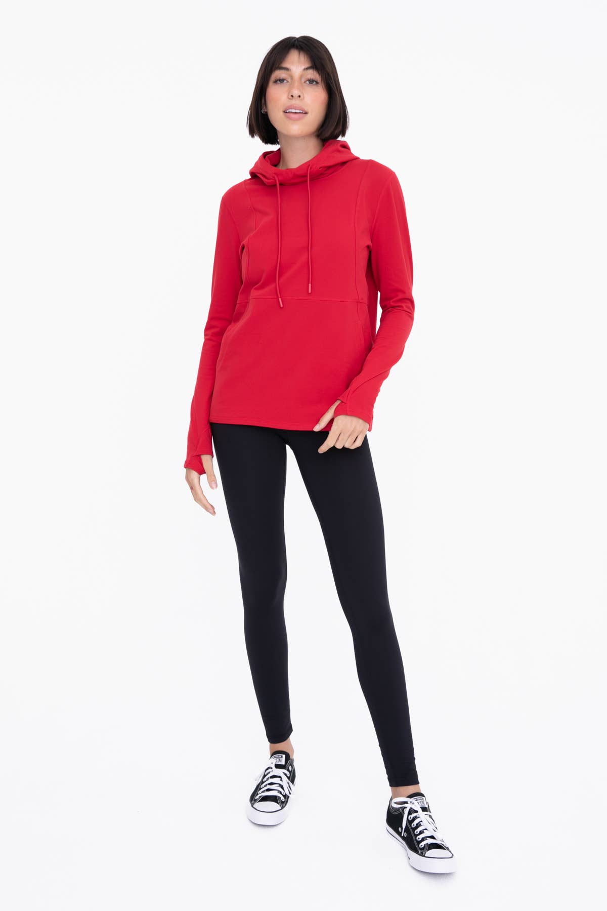 Mono B - Vendita all'ingrosso Felpa con cappuccio - Donna - VERDE - Pullover con cappuccio Boxy Active Essential9