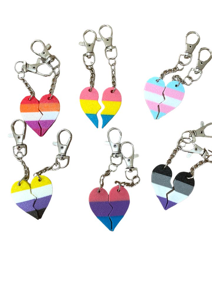 3D BFF LGBTQIAP2S+ Pride Key Chain - Choose Your Colours for wholesale by Two Brides Presents