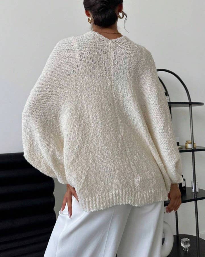 HIDDENBRAND - Wholesale Cardigan - Women's - Cozy V-Neck Crossover Knit Cardigan Top7