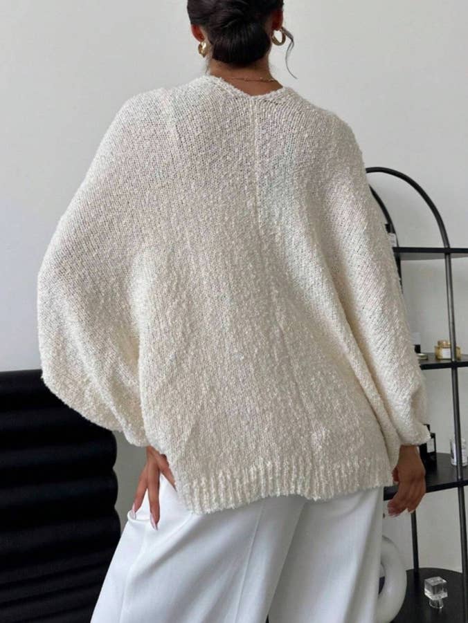 HIDDENBRAND - Wholesale Cardigan - Women's - Cozy V-Neck Crossover Knit Cardigan Top7