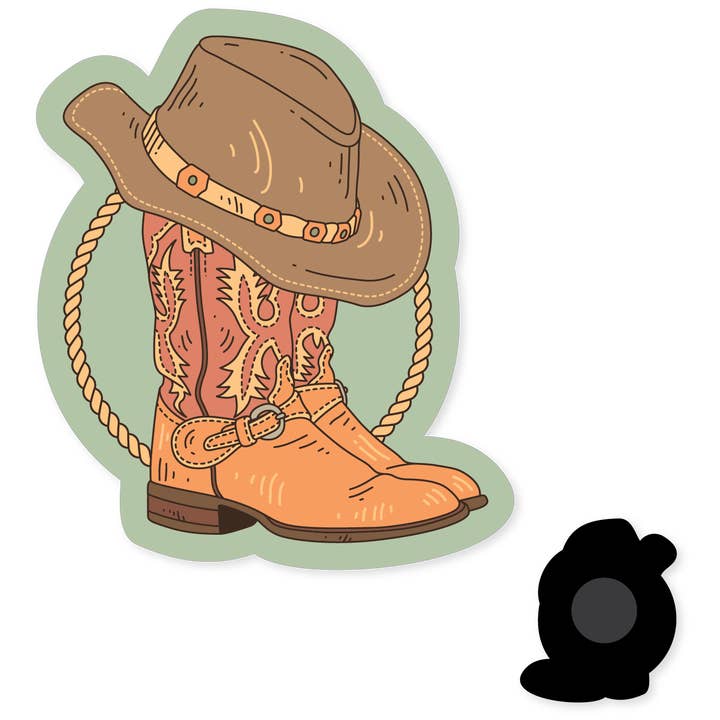 Morris Magnets - Wholesale Magnet - Magnet - Vintage Cowboy Hat & Boots1