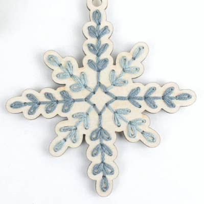 Treasured Blessings, LLC - Wholesale Embroidery/Cross Stitch Supplies - Wood Embroidery Kit - Snowflake Ornament4
