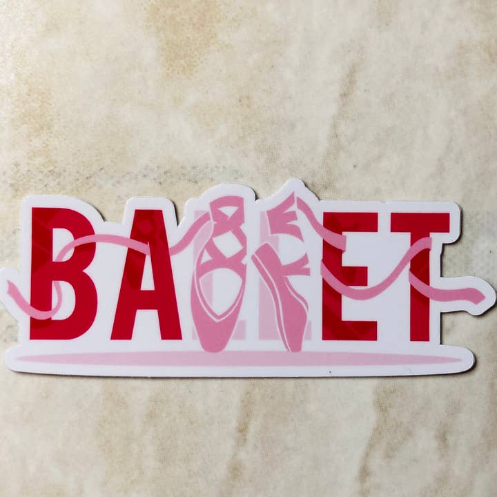 Denali & Co. - Wholesale Sticker - Ballet Pointe Shoe Dance Sticker, 4" x 2"2