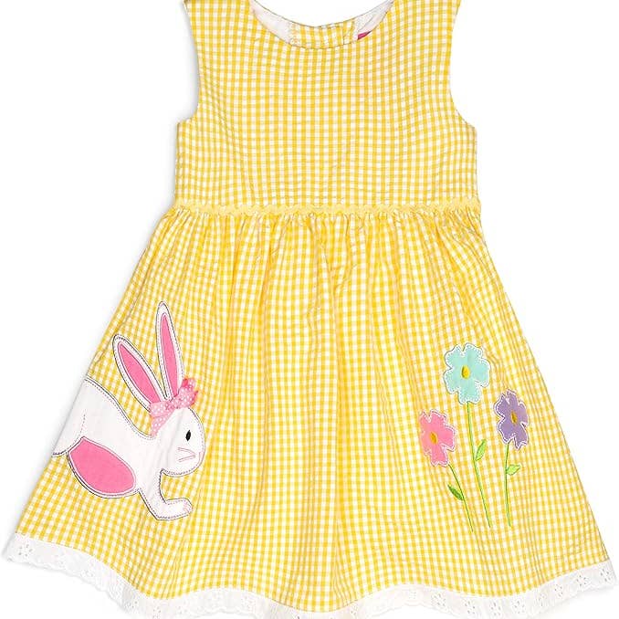 Good Lad Toddler Girls Yellow Seersucker Easter Dress for wholesale by Good Lad Apparel