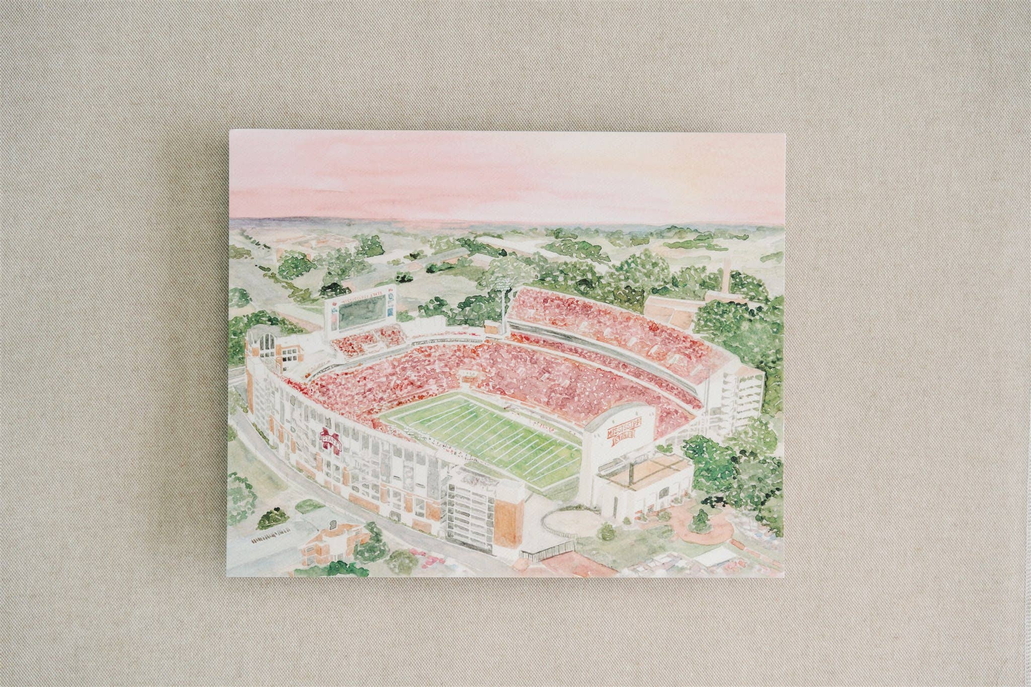 Gracefully Made Art - Wholesale Art Print - Licensed Mississippi State Aerial Stadium Art Print1