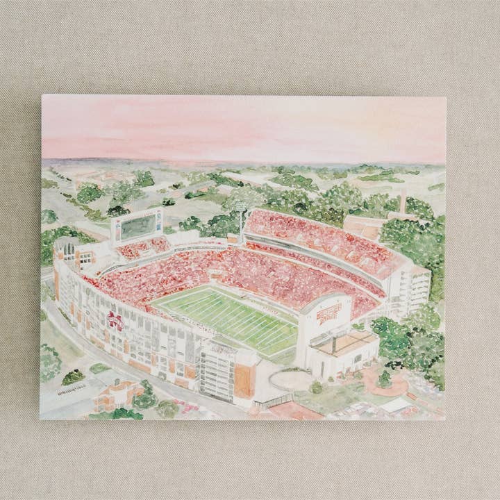Gracefully Made Art - Wholesale Art Print - Licensed Mississippi State Aerial Stadium Art Print1