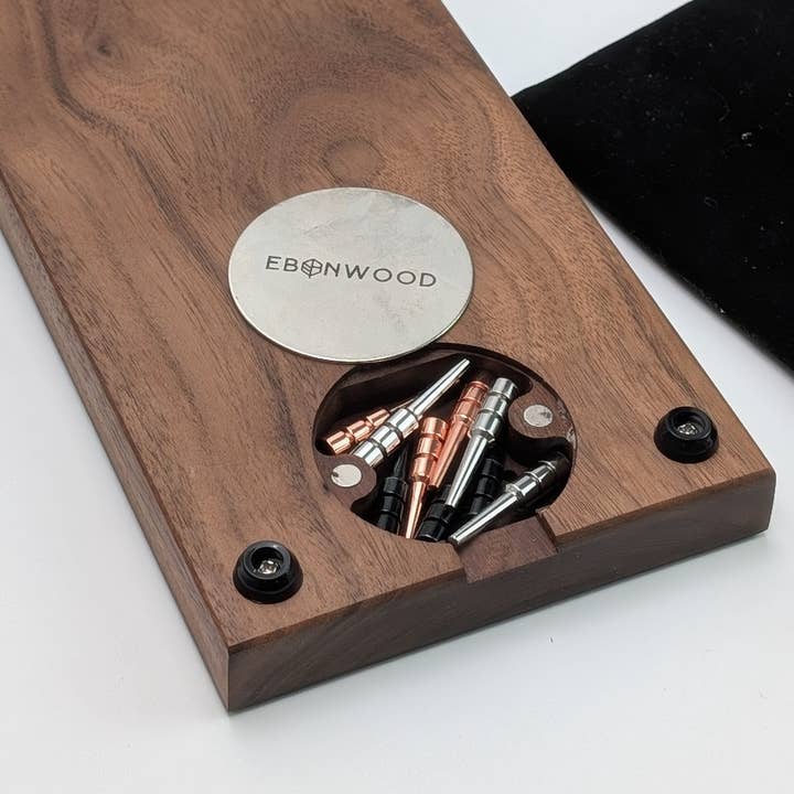 EBONWOOD - Wholesale Board Game - Reverse Pour Monogram Blood Red Resin Premium Cribbage Board - Three Lane Cribbage Board6