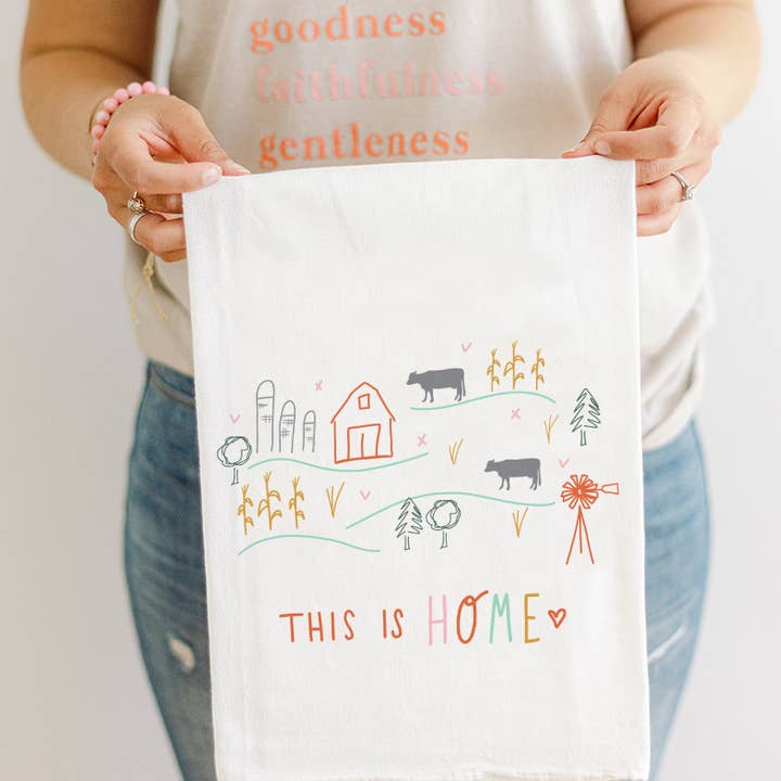 Doe A Deer - Wholesale Tea Towel - This is Home - Flour Sack Towel