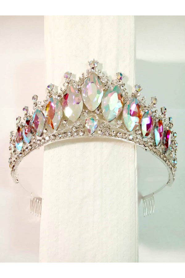 Chicas - Wholesale Tiara - Women's - One Size Fits All Metal Tiara With Jewels HT912-6