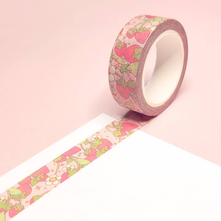 Jordbærblomst Washi Tape for engroshandel hos MarinaXStudios
