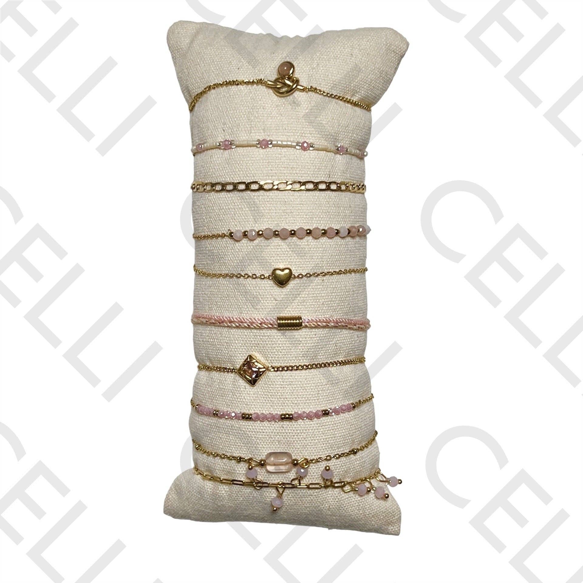 Celli Biju - Wholesale Jewelry Set - Set of Bracelets (10 pcs) - faceted crystals, natural stones, and steel3