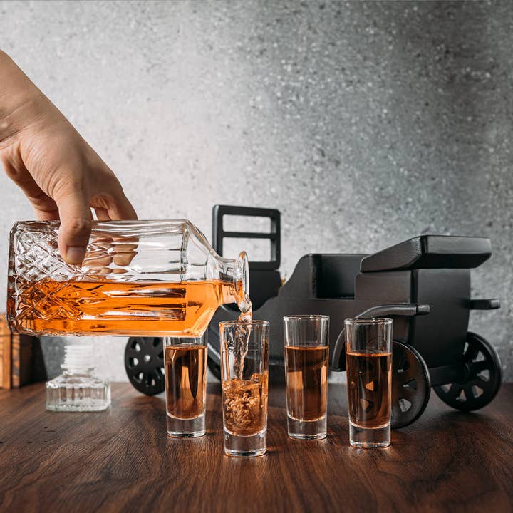 The Wine Savant / Khen Glassware - Wholesale Decanter - Old Fashioned Car Whiskey Decanter Set, Model T, Very Large