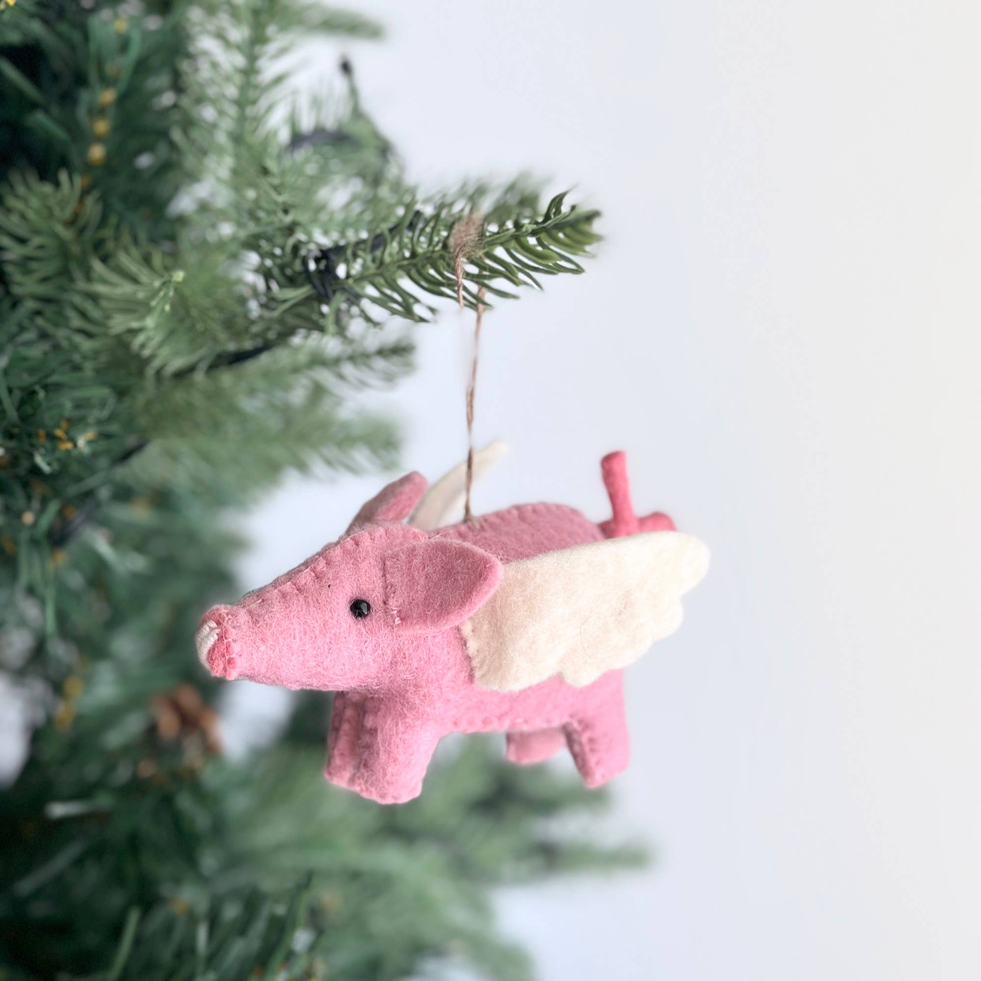 Ganapati - Wholesale Ornament - Felt flying pig ornament