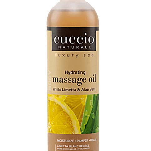 Cuccio Massage Oil White Limetta & Aloe Vera 226g for wholesale by HOLLYWOOD NAILS