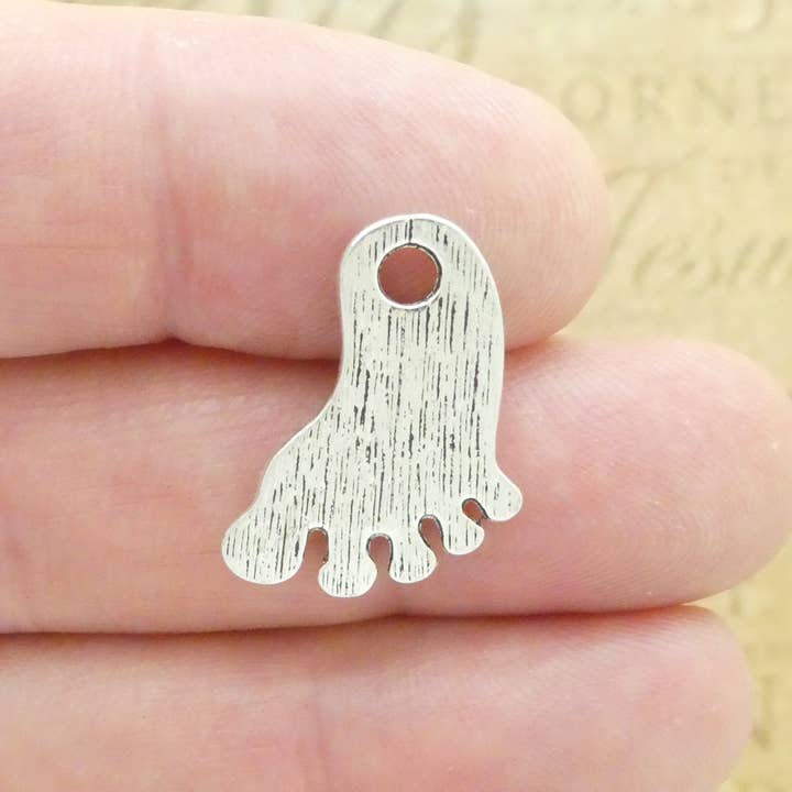 Treasure Island Jewelry - Wholesale Individual Charm/Pendant - 6 Baby Footprints Charm Silver by TIJC SP1981