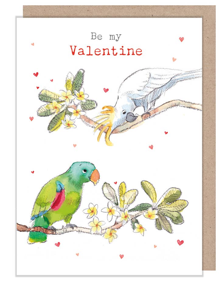 Valentine's Card - Parrots - WWVAL02 for wholesale by Paper Shed Design Ltd