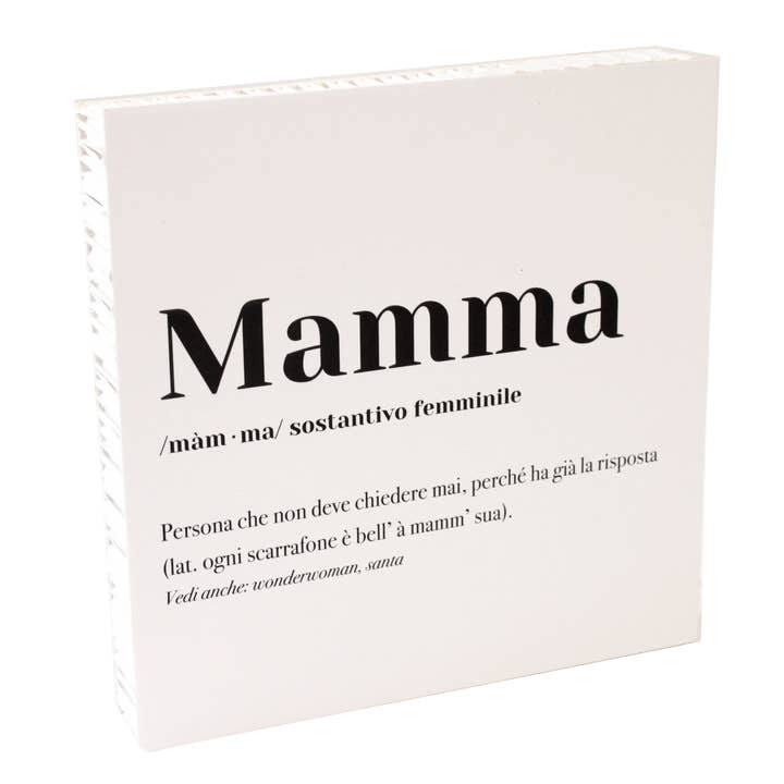 Tavla "Mamma" 20x20 cm På Vitt Kartong Med Relief för wholesale av Essent-ial