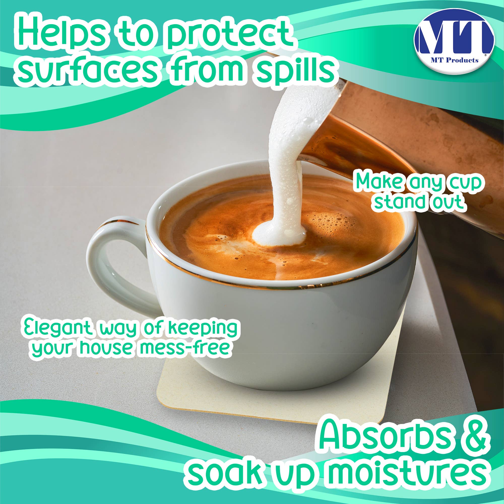 MT Products - Wholesale Disposable Coasters - MT Products White Blank Paper Coasters 4" - Cup Coaster6