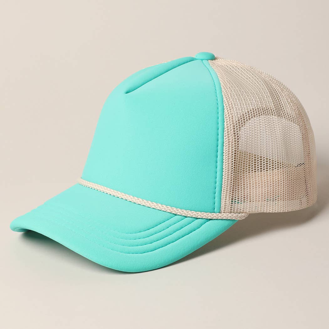 Fashion City – wholesale Trucker hat – Women’s – Plain Foam Rope Mesh Back Trucker Hat 30