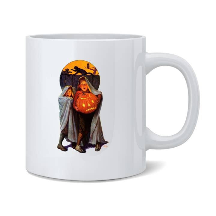 Scared Kids Cute Retro Vintage Halloween Coffee Mug 11oz for wholesale by Gotham Gifts